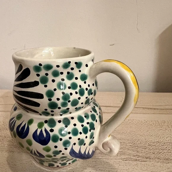 Anthropology Gorky Gonzalez folk art owl mug hand painted Mexico - Picture 4 of 7